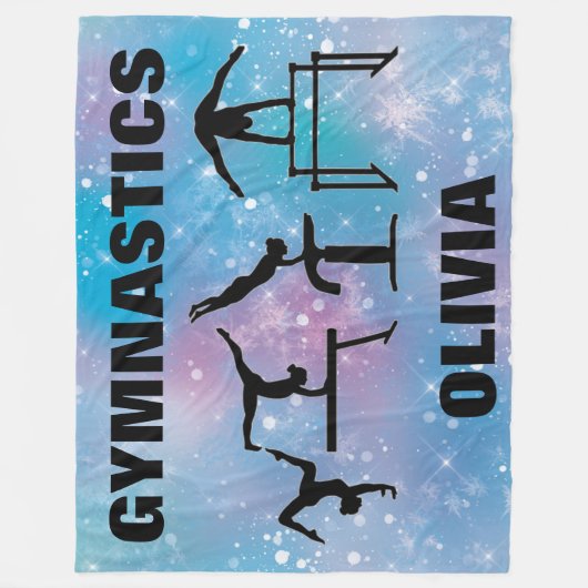 Gymnastics Blue Glam   Fleece Deken (Voorkant)