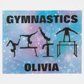 Gymnastics Blue Glam   Fleece Deken (Voorkant (Horizontaal))