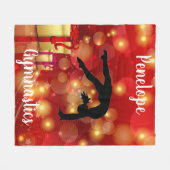 Gymnastics Bokeh Gifts n' Glitz Fleece Deken (Voorkant (Horizontaal))