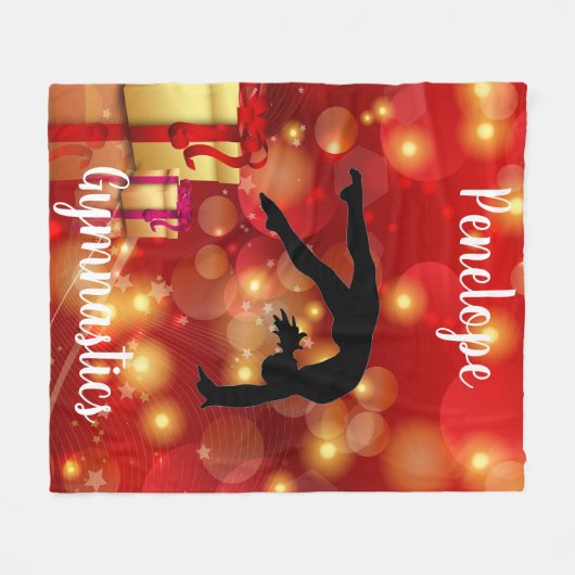 Gymnastics Bokeh Gifts n' Glitz Fleece Deken (Voorkant (Horizontaal))