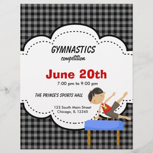 Gymnastics Boy Competition (Black) Flyer (Voorkant)