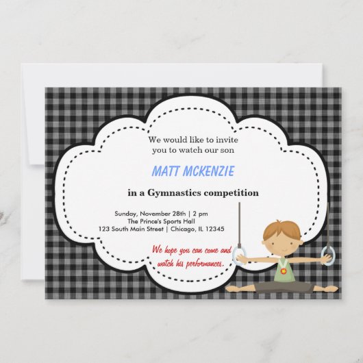 Gymnastics Boy Competition (Black) Kaart (Voorkant)