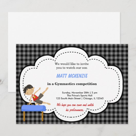 Gymnastics Boy Competition (Black) Kaart (Voorkant / Achterkant)