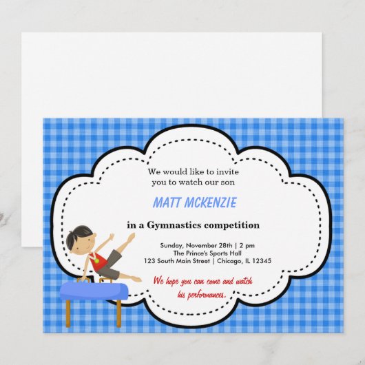 Gymnastics Boy Competition (Blue) Kaart (Voorkant / Achterkant)