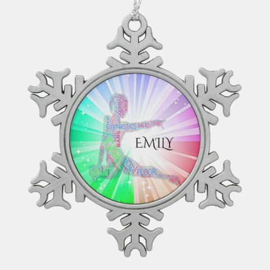GYMNASTICS "BRIGHT LIGHTS" SNOWFLAKE TREE ORNAMENT (Voorkant)