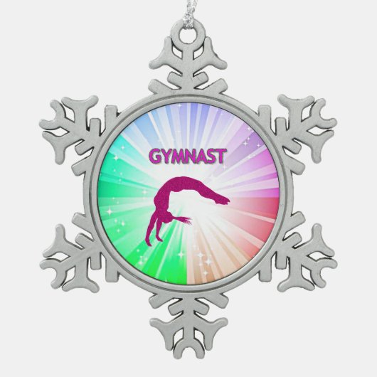 GYMNASTICS "BRIGHT LIGHTS" SNOWFLAKE TREE ORNAMENT (Voorkant)
