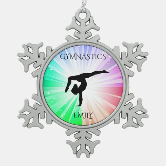 GYMNASTICS "BRIGHT LIGHTS" SNOWFLAKE TREE ORNAMENT (Voorkant)