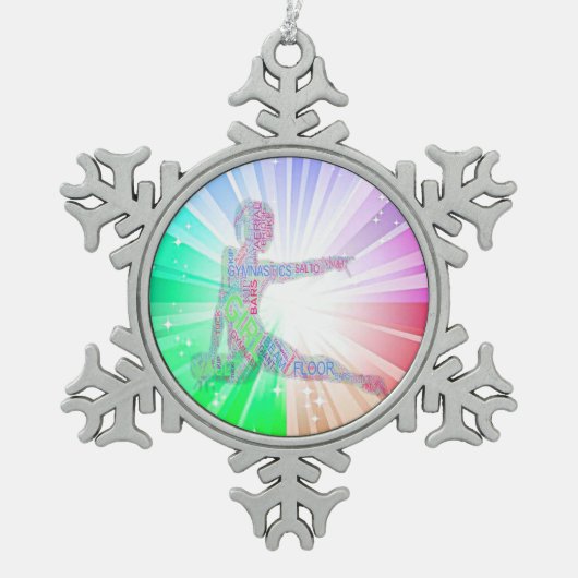 GYMNASTICS "BRIGHT LIGHTS" SNOWFLAKE TREE ORNAMENT (Voorkant)