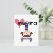 GYMNASTICS - Brunette Girl Handtribunes Briefkaart (Staand voorkant)