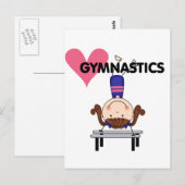 GYMNASTICS - Brunette Girl Handtribunes Briefkaart (Voorkant / Achterkant)