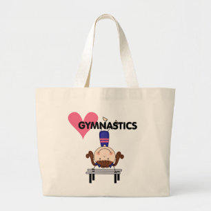 GYMNASTICS - Brunette Girl Handtribunes Grote Tote Bag