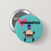 GYMNASTICS - Brunette Girl Handtribunes Ronde Button 5,7 Cm (Voorkant /achterkant)