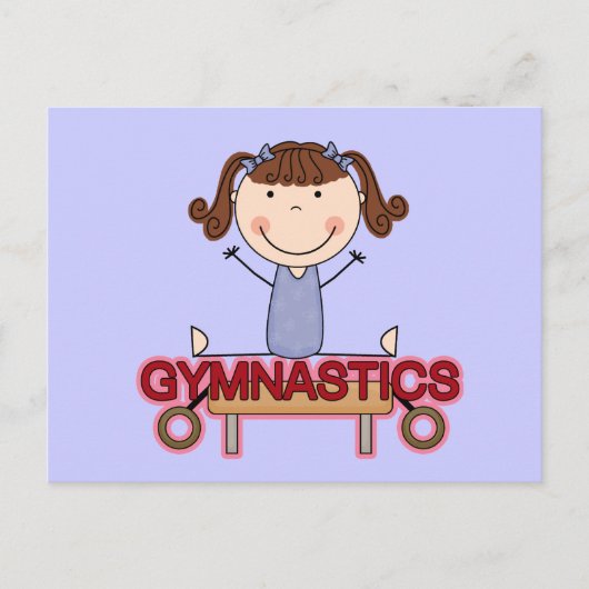 GYMNASTICS - Brunette Girl Splits Tshirts and Gift Briefkaart (Voorkant)