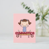 GYMNASTICS - Brunette Girl Splits Tshirts and Gift Briefkaart (Staand voorkant)
