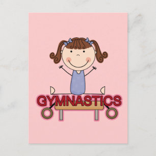 GYMNASTICS - Brunette Girl Splits Tshirts and Gift Briefkaart