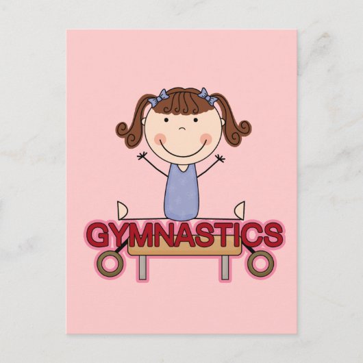 GYMNASTICS - Brunette Girl Splits Tshirts and Gift Briefkaart (Voorkant)