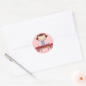 GYMNASTICS - Brunette Girl Splits Tshirts and Gift Ronde Sticker (Envelop)