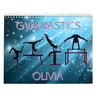 Gymnastics Calendar Blue Starburst Gymnastics Pose Kalender