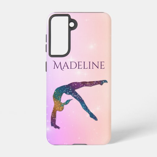 Gymnastics Cell Phone Case met naam gymnast Samsung Galaxy Hoesje (Achterkant)