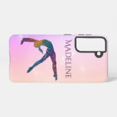 Gymnastics Cell Phone Case met naam gymnast Samsung Galaxy Hoesje (Achterkant horizontaal)