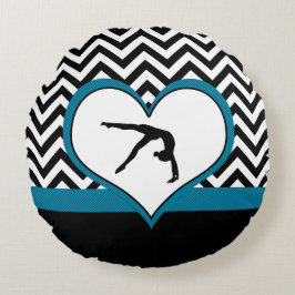 Gymnastics Chevron Heart in Black Rond Kussen