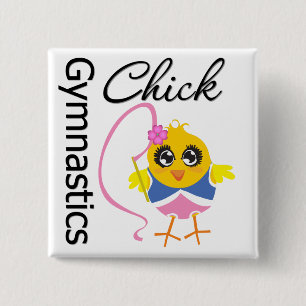 Gymnastics Chick Vierkante Button 5,1 Cm