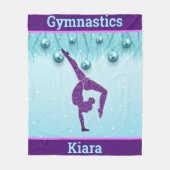Gymnastics Christmas Purple Aqua Personalized Fleece Deken (Voorkant)