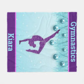Gymnastics Christmas Purple Aqua Personalized    Fleece Deken (Voorkant (Horizontaal))