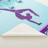 Gymnastics Christmas Purple Aqua Personalized  Sherpa Deken (3/4)