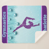 Gymnastics Christmas Purple Aqua Personalized  Sherpa Deken (Voorkant (horizontaal))