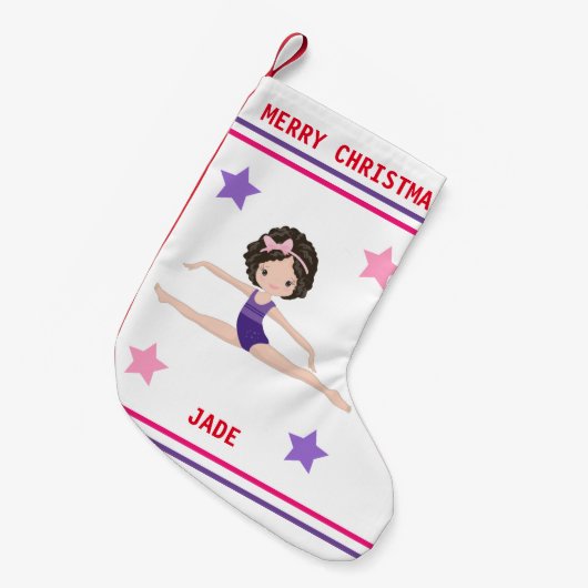 GYMNASTICS CHRISTMAS STOCKING FOR GIRLS. KLEINE KERSTSOK (Voorkant (Hangend))