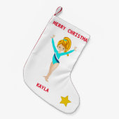 GYMNASTICS CHRISTMAS STOCKING FOR GIRLS. KLEINE KERSTSOK (Voorkant (Hangend))