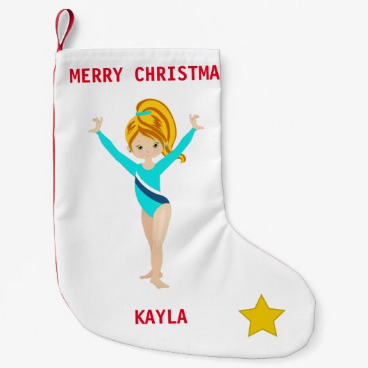 GYMNASTICS CHRISTMAS STOCKING FOR GIRLS. KLEINE KERSTSOK (Voorkant)
