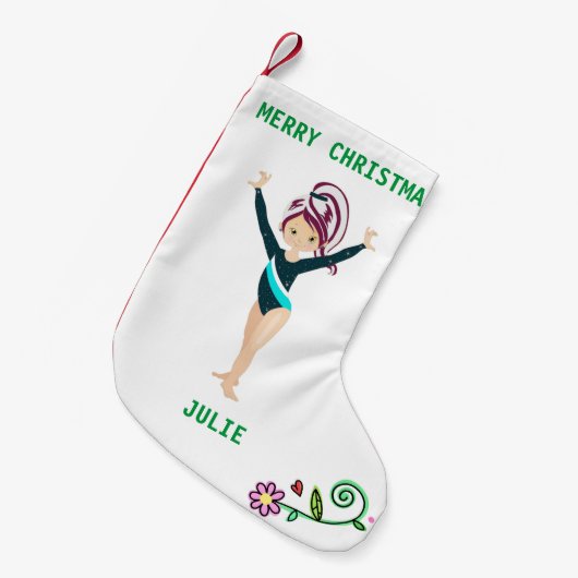 GYMNASTICS CHRISTMAS STOCKING FOR GIRLS. KLEINE KERSTSOK (Voorkant (Hangend))
