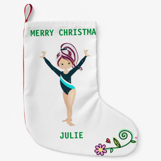 GYMNASTICS CHRISTMAS STOCKING FOR GIRLS. KLEINE KERSTSOK (Voorkant)