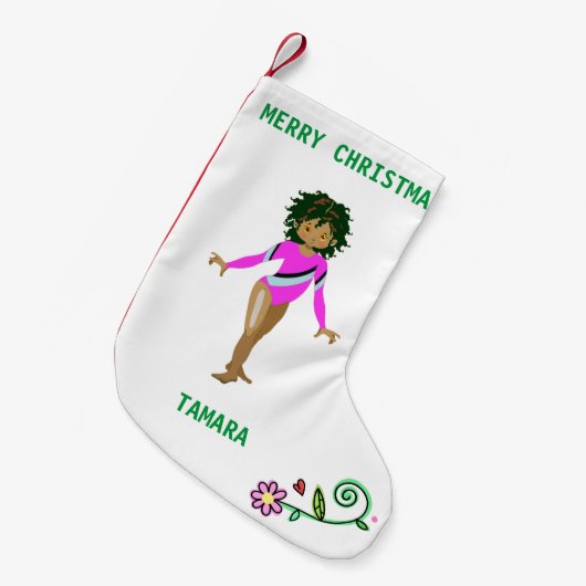 GYMNASTICS CHRISTMAS STOCKING FOR GIRLS. KLEINE KERSTSOK (Voorkant (Hangend))