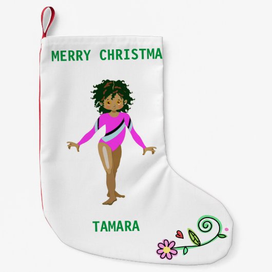 GYMNASTICS CHRISTMAS STOCKING FOR GIRLS. KLEINE KERSTSOK (Voorkant)
