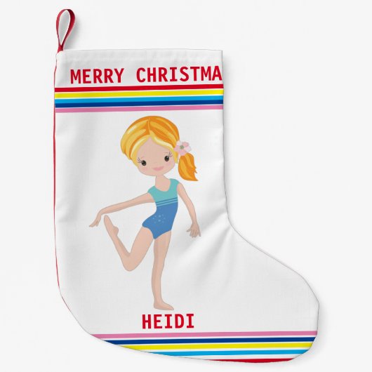 GYMNASTICS CHRISTMAS STOCKING FOR GIRLS. KLEINE KERSTSOK (Voorkant)