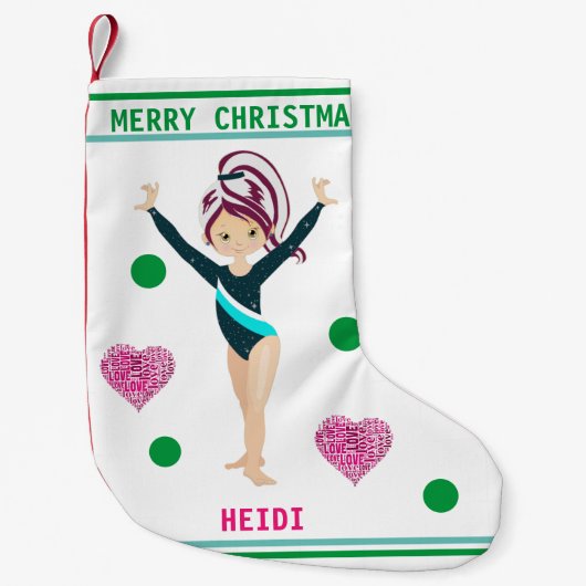 GYMNASTICS CHRISTMAS STOCKING FOR GIRLS. KLEINE KERSTSOK (Voorkant)