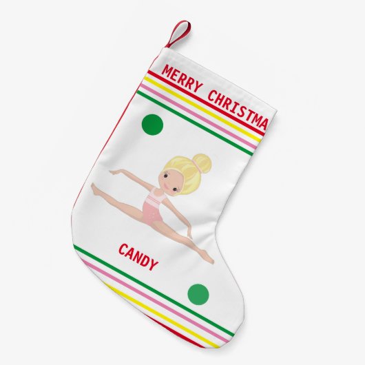 GYMNASTICS CHRISTMAS STOCKING FOR GIRLS. KLEINE KERSTSOK (Voorkant (Hangend))