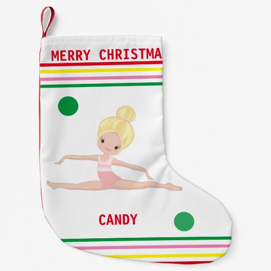 GYMNASTICS CHRISTMAS STOCKING FOR GIRLS. KLEINE KERSTSOK (Voorkant)