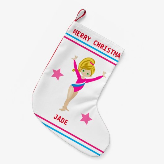GYMNASTICS CHRISTMAS STOCKING FOR GIRLS. KLEINE KERSTSOK (Voorkant (Hangend))