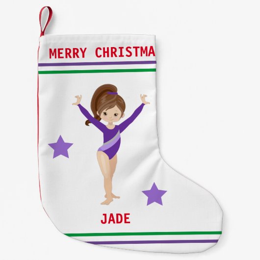 GYMNASTICS CHRISTMAS STOCKING FOR GIRLS. KLEINE KERSTSOK (Voorkant)