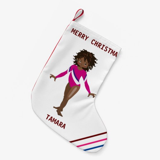 GYMNASTICS CHRISTMAS STOCKING FOR GIRLS. KLEINE KERSTSOK (Voorkant (Hangend))