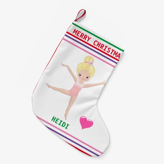 GYMNASTICS CHRISTMAS STOCKING FOR GIRLS. KLEINE KERSTSOK (Voorkant (Hangend))