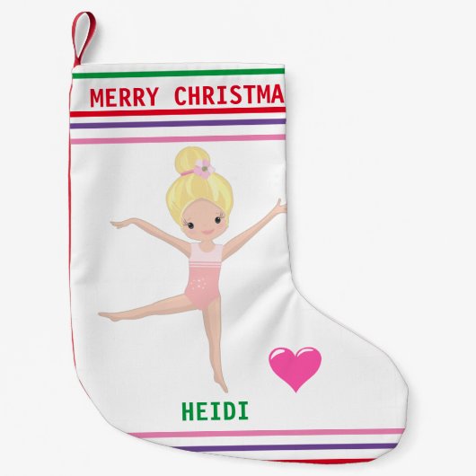 GYMNASTICS CHRISTMAS STOCKING FOR GIRLS. KLEINE KERSTSOK (Voorkant)