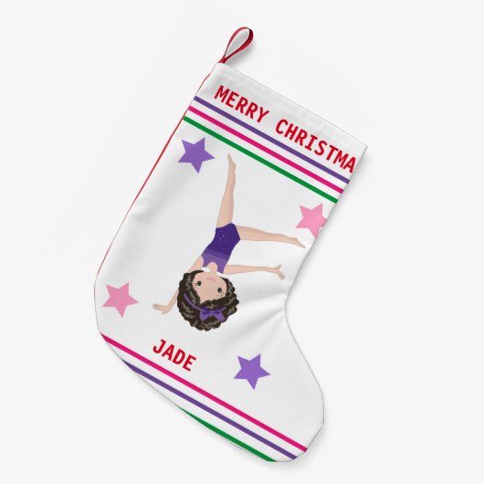 GYMNASTICS CHRISTMAS STOCKING FOR GIRLS. KLEINE KERSTSOK (Voorkant (Hangend))