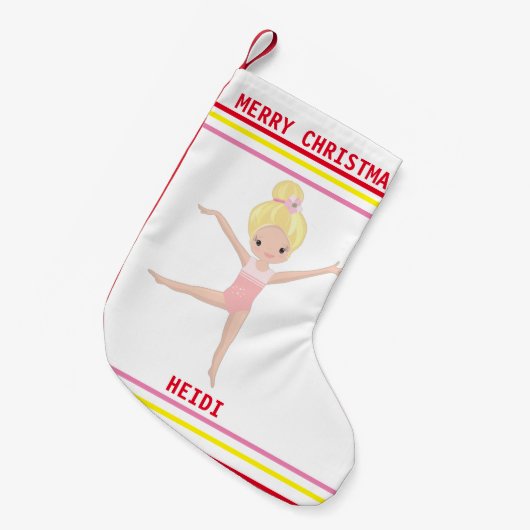 GYMNASTICS CHRISTMAS STOCKING FOR GIRLS. KLEINE KERSTSOK (Voorkant (Hangend))