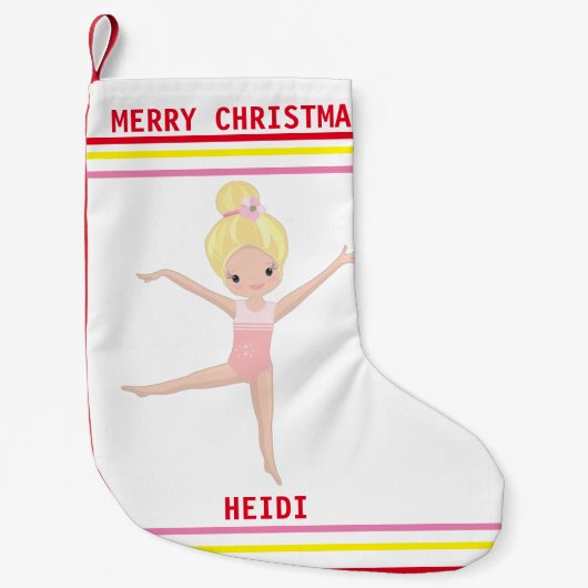 GYMNASTICS CHRISTMAS STOCKING FOR GIRLS. KLEINE KERSTSOK (Voorkant)