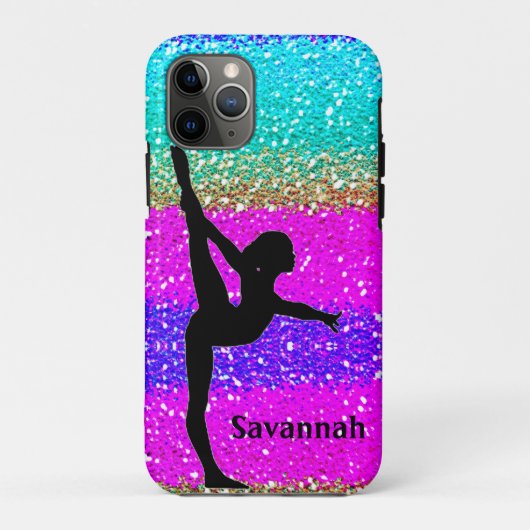 Gymnastics Colorful Sparkle Personalized Case-Mate iPhone Case (Achterkant)